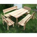 Creekvine Designs 46 x 32 in. Cedar Chickadee Dining Set ELY46CTT4BBCVD